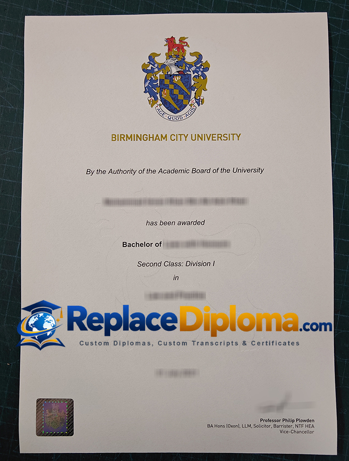 Birmingham City University Diploma