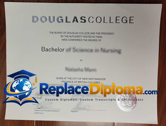 Custom Douglas College diploma