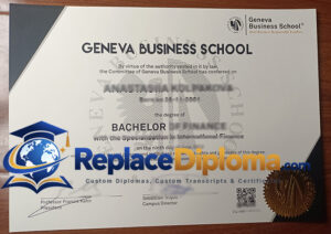 Geneva Business School Degree Certificate Sample Geneva Business School Diploma