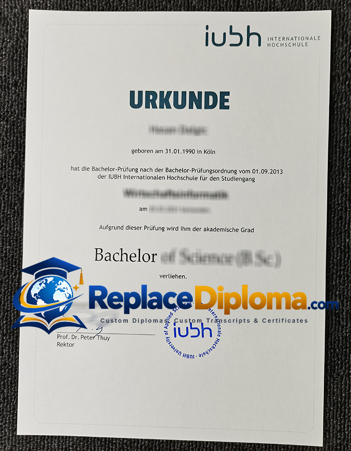 IU Internationale Hochschule Urkunde