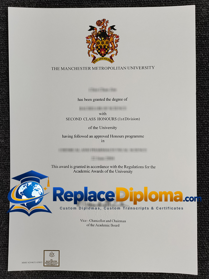 Manchester Metropolitan University Diploma Sample