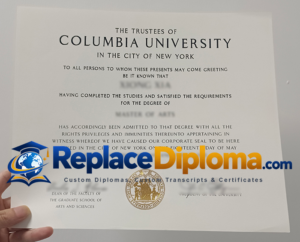 Columbia University Degree Sample from Arts and Sciences Columbia University diploma