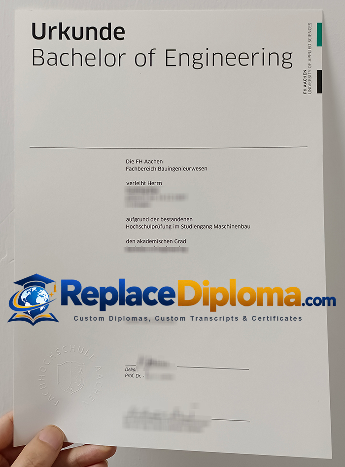 Minimal Page Layout for an FH Aachen Bachelor Urkunde sample