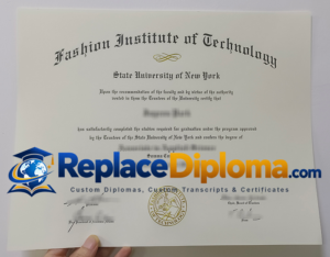 Traditional Typography Style of a Fashion Institute of Technology degree Certificate Fashion Institute of Technology diploma