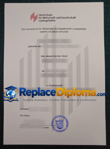Hochschule Ludwigshafen Urkunde