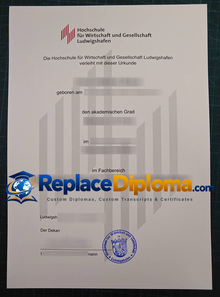 Hochschule Ludwigshafen Urkunde