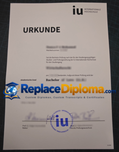 IU Internationale Hochschule Urkunde