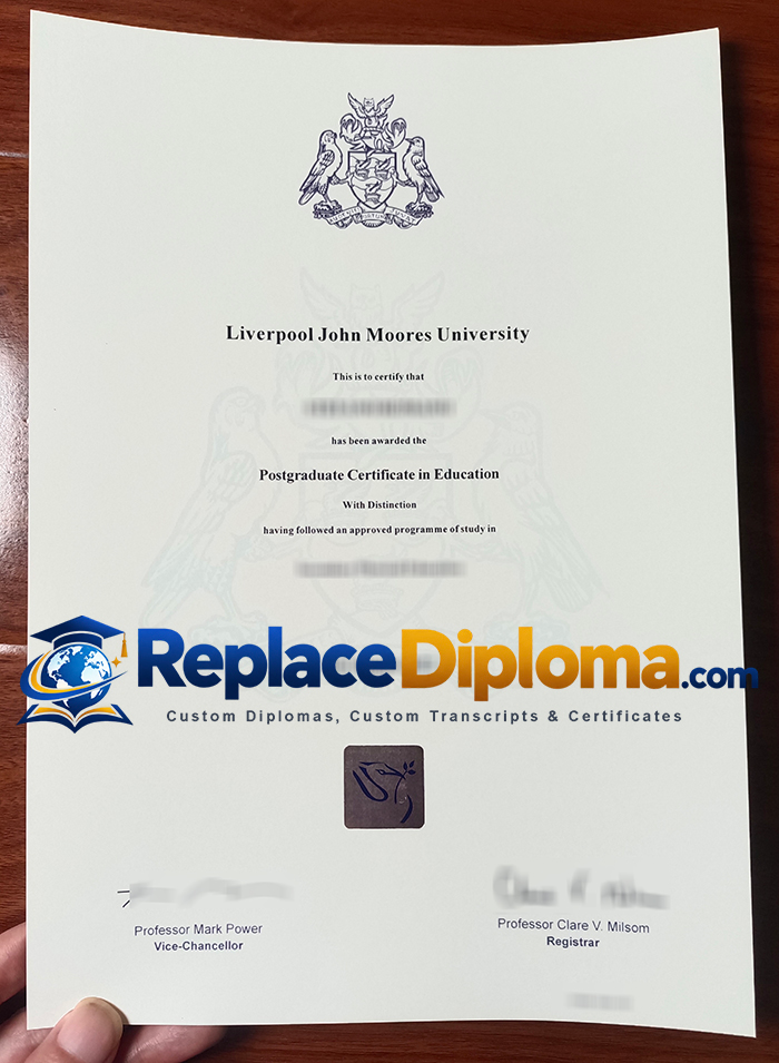 Liverpool John Moores University PGCE Certificate