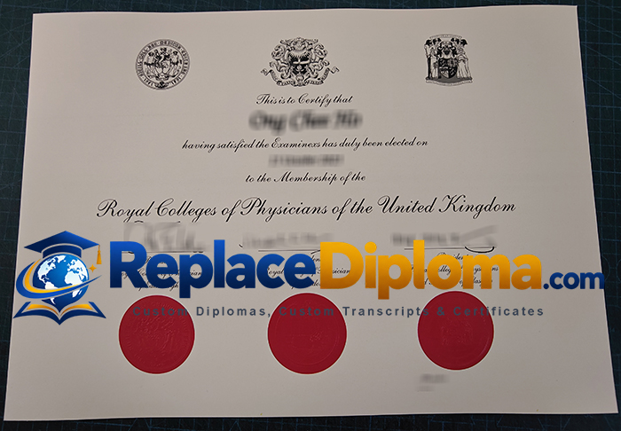Royal Colleges of Physicians Membership Certificate Sample in Flowing Script