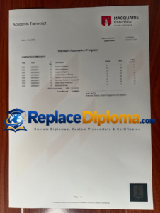 Inside a Macquarie University Academic Transcript Sample Macquarie University transcript