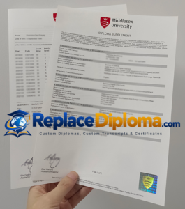 Middlesex University Transcript and Supplement Sample Middlesex University Transcript