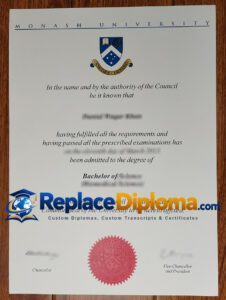 Monash University Bachelor Degree Sample Monash University diploma