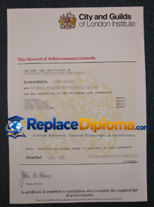 The Component Results Behind a Old City and Guilds Certificate Sample Older City and Guilds Certificate