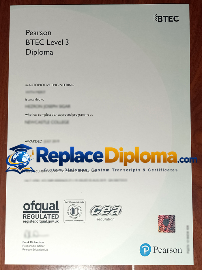 Pearson BTEC Level 3 Diploma