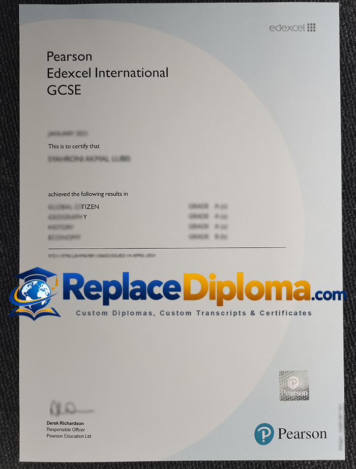 Pearson Edexcel International GCSE Certificate