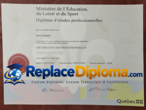 Québec Diplôme d’études professionnelles Sample in French Québec Diplôme d’études professionnelles Sample in French