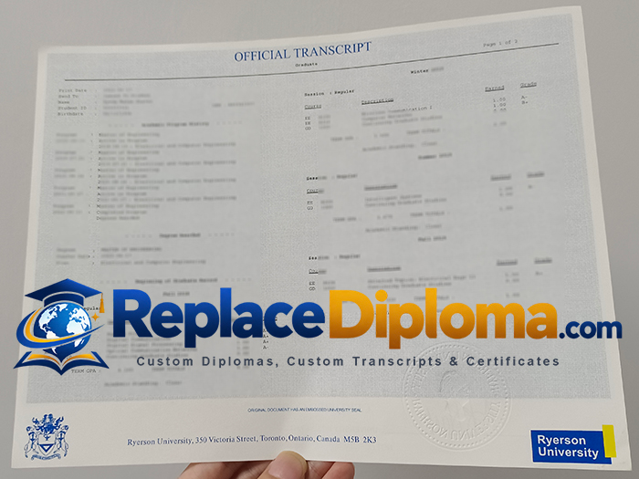 Ryerson University Transcript