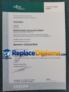 Saxion University of Applied Sciences Degree Certificate Sample in Dutch and English Saxion University of Applied Sciences Degree