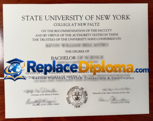 State University of New York at New Paltz Diploma Sample State University of New York at New Paltz Diploma
