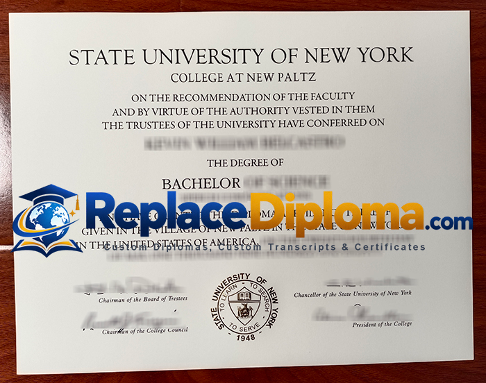 State University of New York at New Paltz Diploma