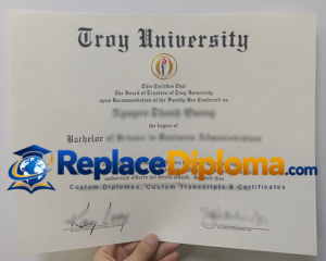 Troy University Diploma Sample in Traditional Blackletter Troy University Diploma