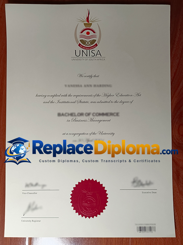 University of South Africa Bachelor of Commerce Sample