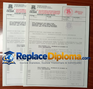 Inside a Two-Page University of Calgary Transcript University of Calgary Transcript