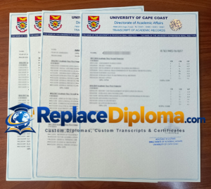 University of Cape Coast Transcript Sample Across Four Sheets University of Cape Coast Transcript