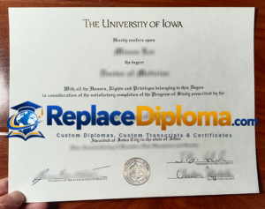 University of Iowa Diploma Sample with Three Signing Positions University of Iowa Diploma